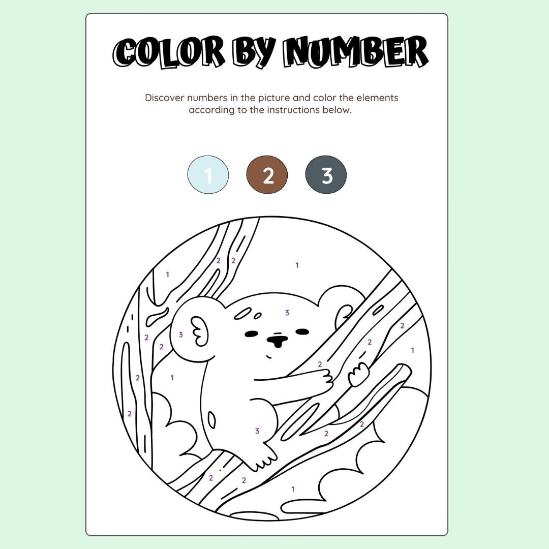 Color by Number Activity Book for Kids — 50 Printable Coloring Pages