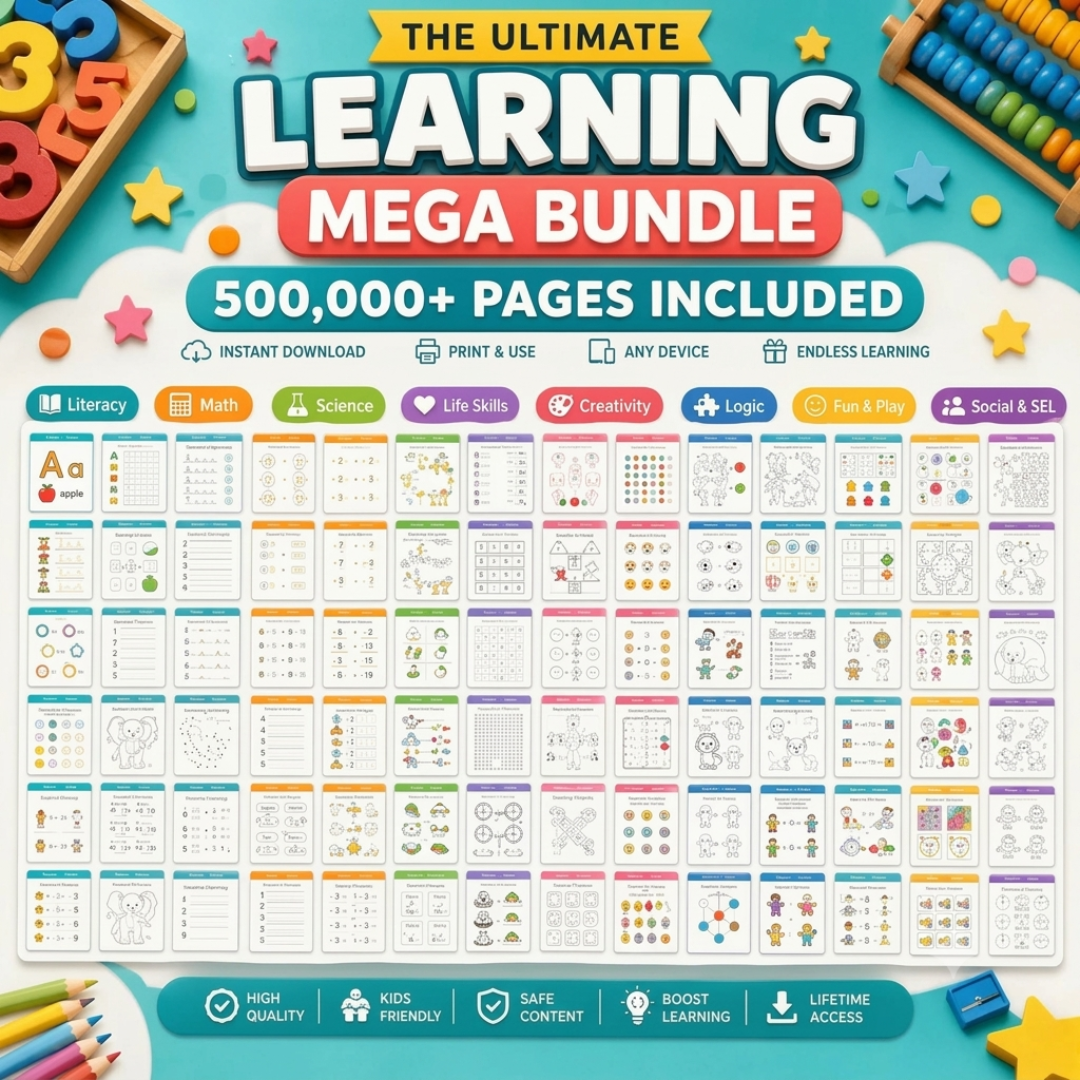 The Complete Kids Activity Bundle — 700+ Printable Worksheets