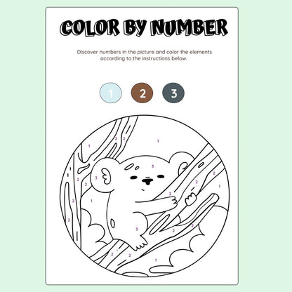 Color by Number Activity Book for Kids — 50 Printable Coloring Pages