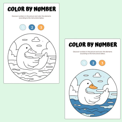 Color by Number Activity Book for Kids — 50 Printable Coloring Pages